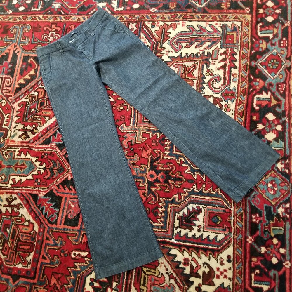 GAP Stretch Wide Leg Trouser Jeans 4 Long Tall  - Dark Blue